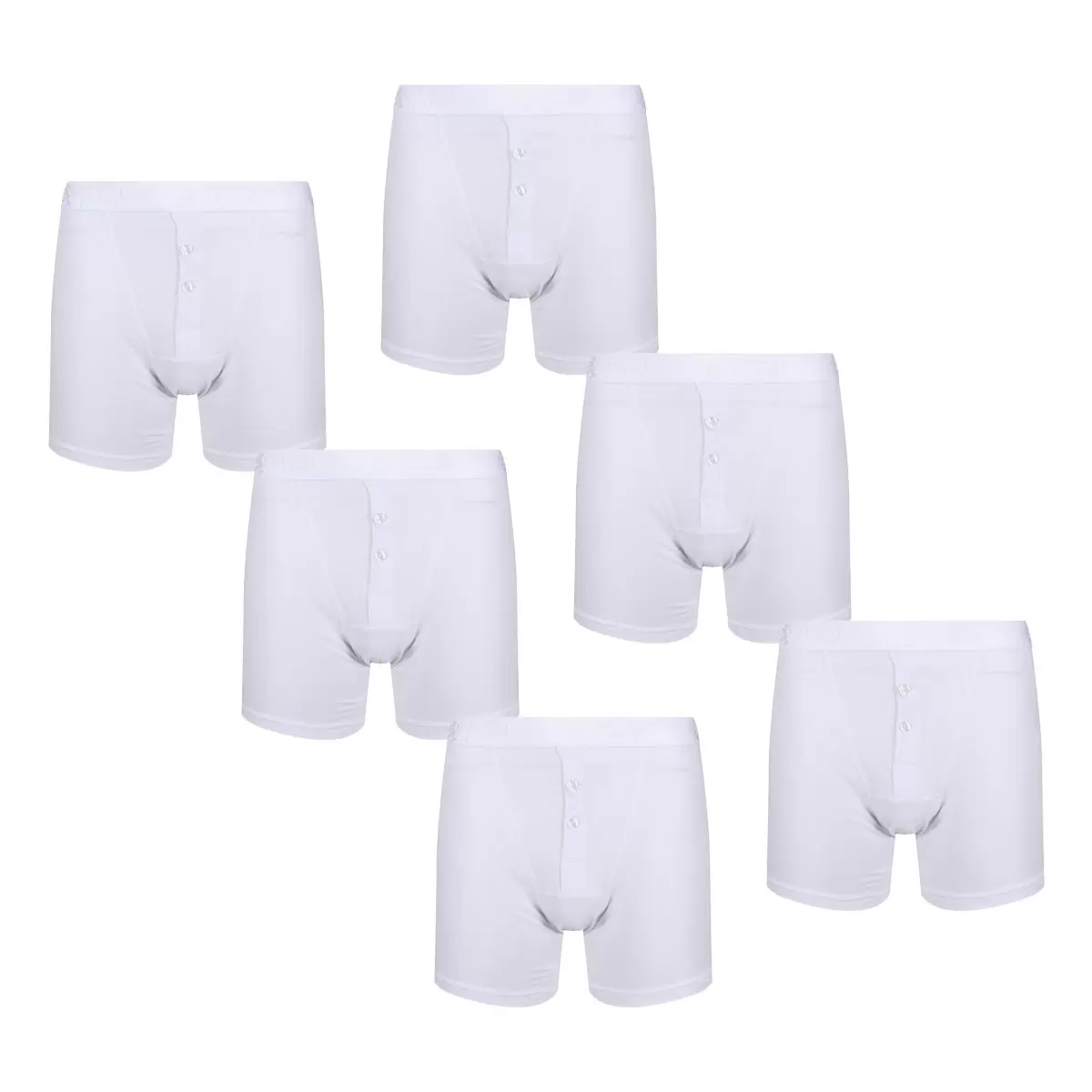 Pringle William Men Button Boxer Shorts White 2 x 3 pack - coshos